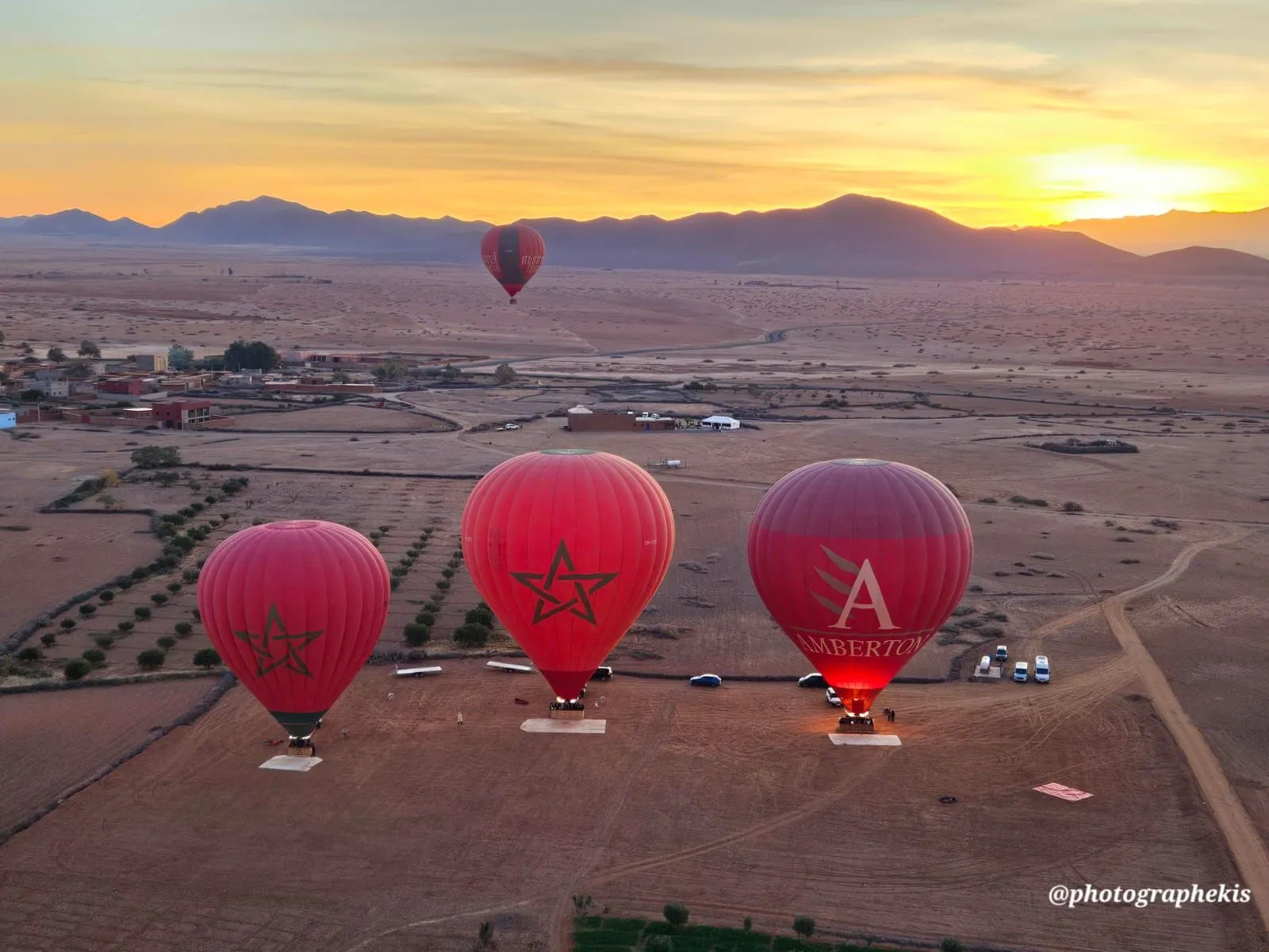 Moroccan Skies: A Hot Air Balloon Tribute to the Red and Green