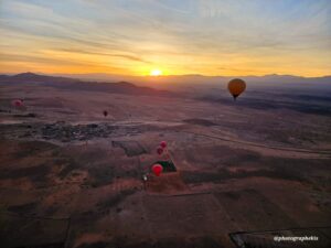 Sunset Sojourn: An Air Balloon Against the Evening Glow